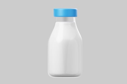 Preview: Classic Milk Bottle with Blue Cap