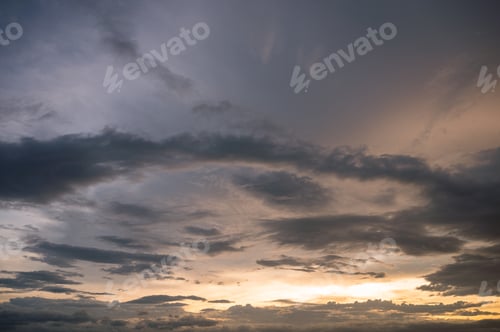 Preview: Beautiful clouds in the blue sky at sunset