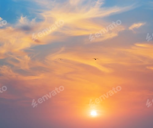 Preview: Sundown on the sea.
