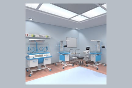 Preview: Neonatal Intensive Care Room with Incubators and Medical Equipment
