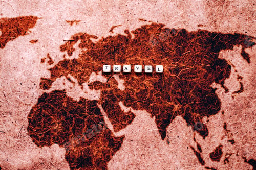 Preview: Unfolded world map, travel concept