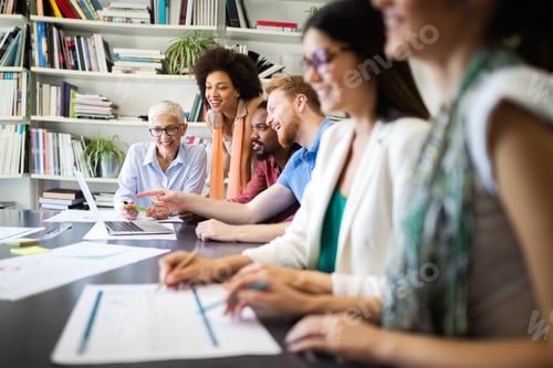 Preview: Business people good teamwork in office. Teamwork successful meeting workplace concept