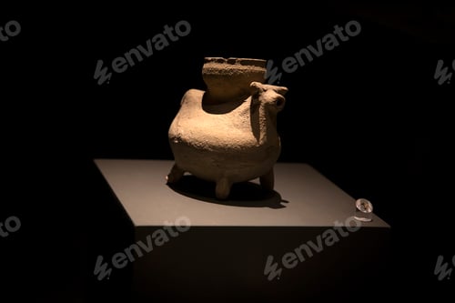 Preview: Adana - Türkiye, August 12, 2023, historical ancient artifacts in Adana archaeological museum