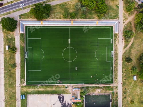 Preview: An aerial view of the football field