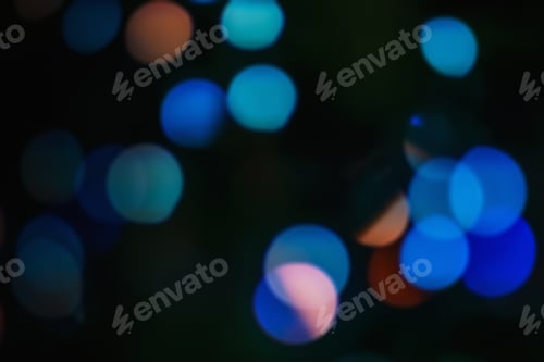 Preview: Background Abstract- Bokeh Blurry. Defocused- Festive Party. New Year- Beautiful Spark.