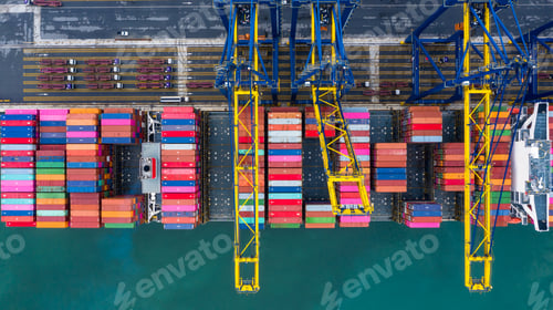 Preview: Container ship global business freight import export logistic transportation.