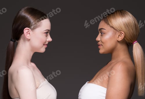 Preview: Women black and white skin ethnic beauty cosmetic skin care