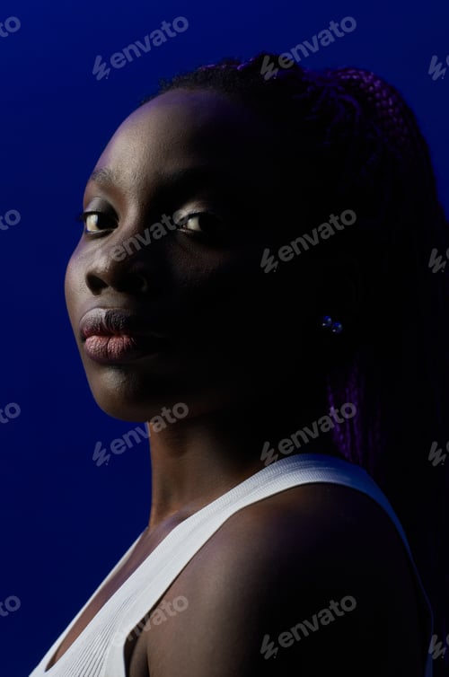 Preview: Portrait of African American Woman on Purple