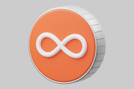 Preview: Infinity symbol orange round icon