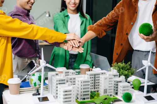 Preview: Green business company and Solar Energy Environment city Concept.