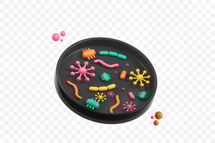 Visualização: Placa de microbiologia colorida