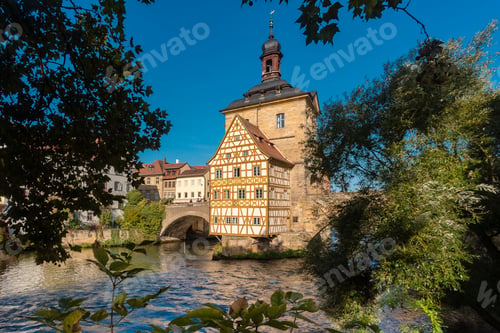 Preview: Germany, Bavaria, Bamberg, Old town hall on Regnitz river