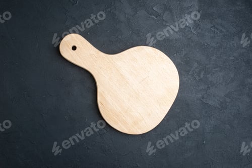 Preview: top view cutting board on dark background meal chic cuisine hardwood salad border food note