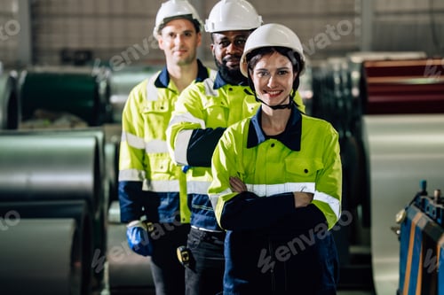 Preview: Diverse Team of Metal Sheet Experts Display Confidence in Industrial Setting