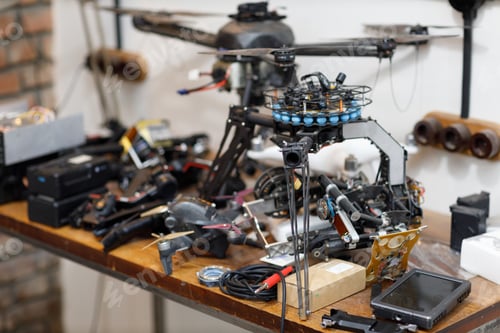 Preview: Workshop and repair production quadrocopter drones with parts stuff