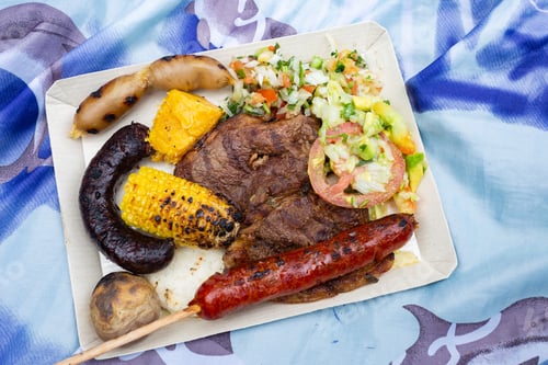 Preview: Colombian barbecue, typical food of Colombia- close-up image