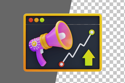 Preview: Artificial Intelligence (AI) Marketing 3D Icon