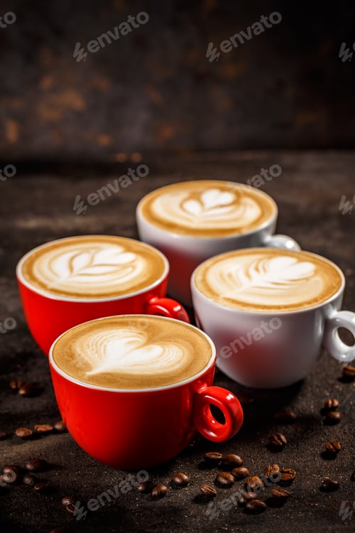 Preview: Cups of cappuccino