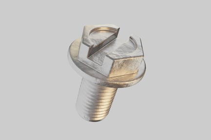 Cylindrical threaded fastener with v-shaped aperture