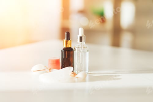 Preview: Face and skin massage set with serum and stone rollers