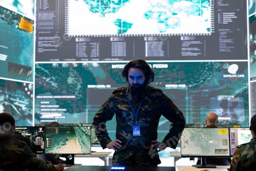 Preview: Man Working in a High Tech Office