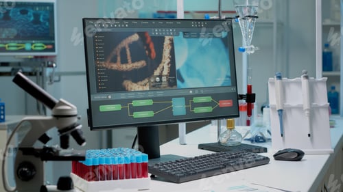 Preview: Close up of laboratory desk in hospital clinic