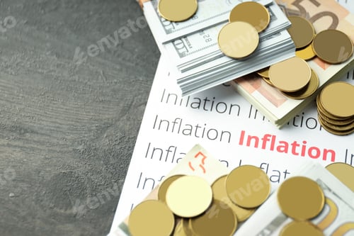 Preview: Concept of financial, economic problems and inflation, space for text