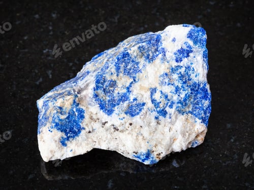 Preview: raw Lazurite (Lapis Lazuli) stone on black
