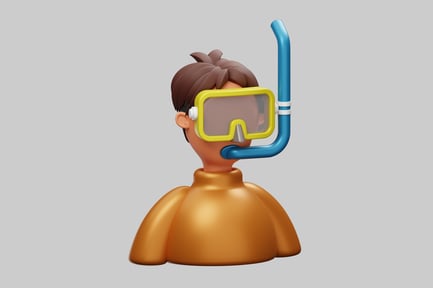 Preview: Cartoon snorkeler ready for summer