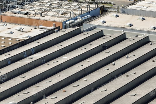 Preview: Aerial view of solar panels installed as shade roof over parking lot