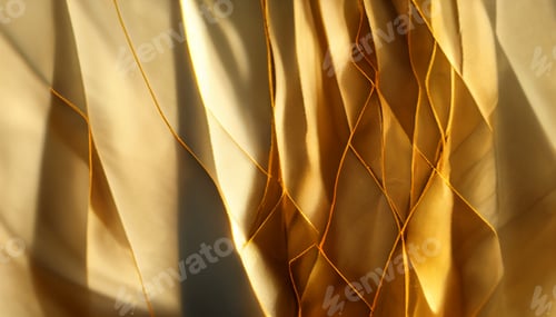 Preview: Abstract Golden Fabric and String Close Up