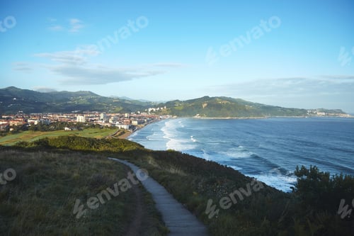 Preview: Beautiful shot of a surf beach from cliff
