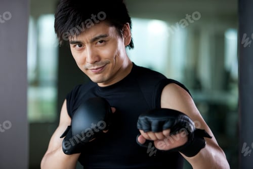 Preview: Mid-adult Chinese man boxing