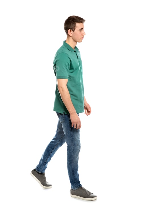 Preview: Full length portrait of young man in stylish clothes on white background