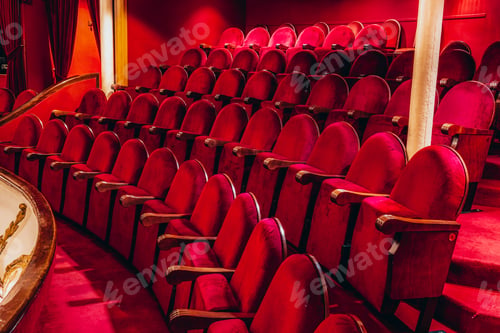 Preview: red velvet seats of a theater