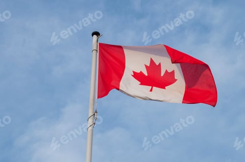 Preview: flag state canada north america flying against the sky