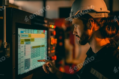 Preview: Professional technician checking and repairing part of automatic machine