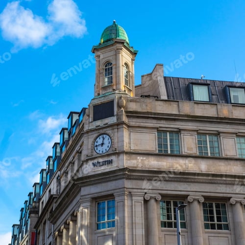 Preview: Westin Hotel Clock Tower Against a Clear Sky