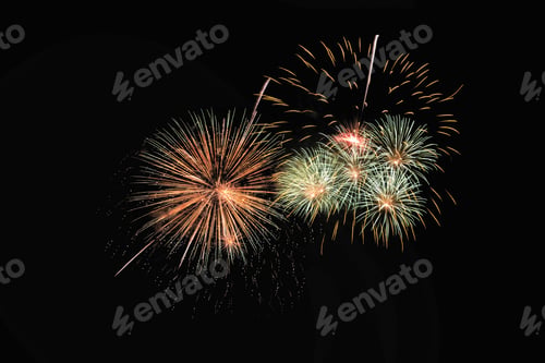 Preview: Abstract festive colorful fireworks explosion