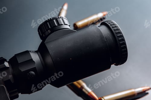 Preview: Optical scope for rifle on black background