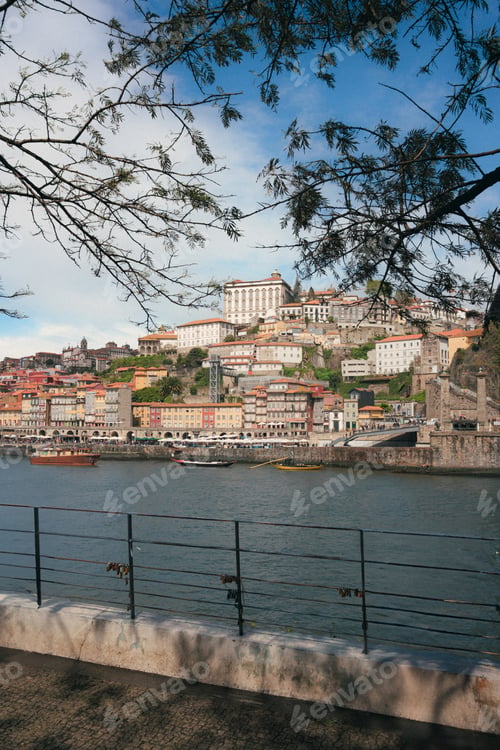 Preview: Scenic view of Porto historic waterfront and Douro river during daytime