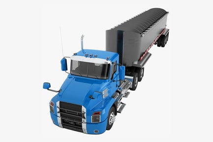 Preview: End Dump Trailer Truck - Blue Cab