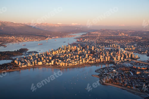 Preview: Aerial View of Downtown City of Vancouver. Modern Cityscape