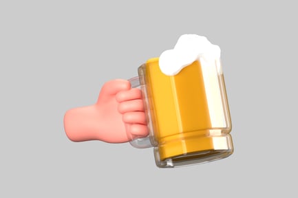 Preview: Cartoon hand holding beer mug