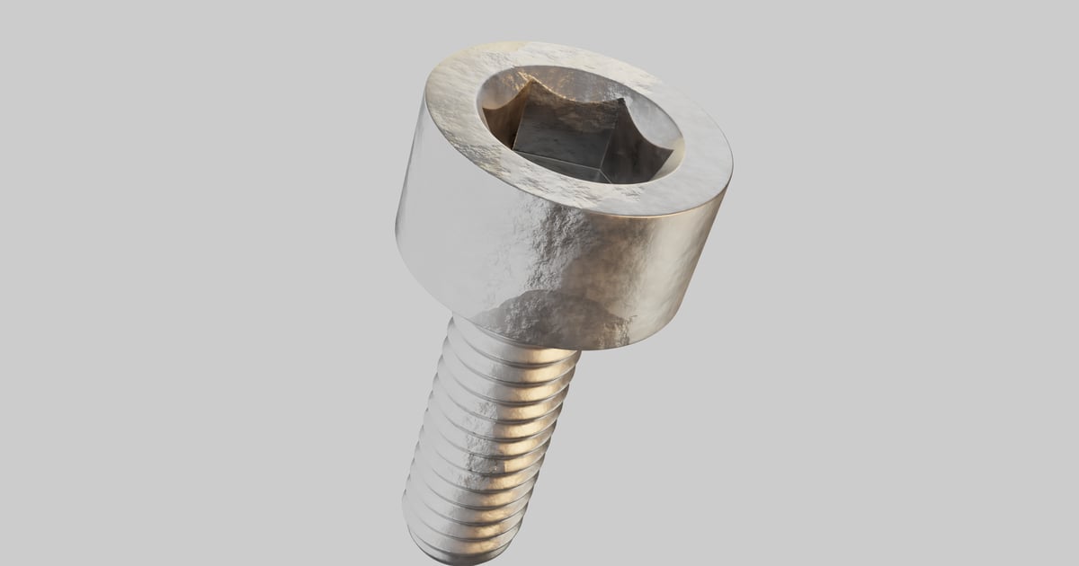 Screw with cylindrical head and hexagonal recess 3D, Incl. bolt ...