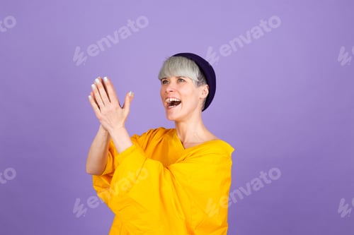 Preview: Studio portrait of european woman