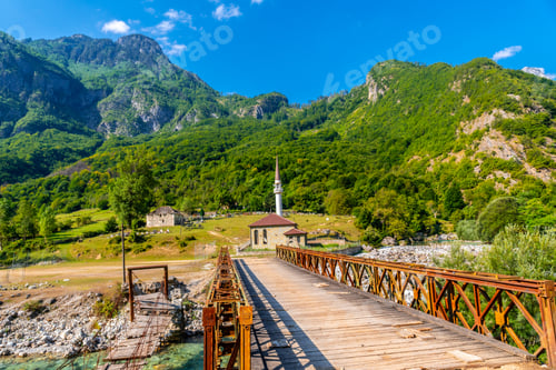 Preview: Small mosque in Dragobi in the Valbona valley, Theth national park, Albanian Alps, Albania