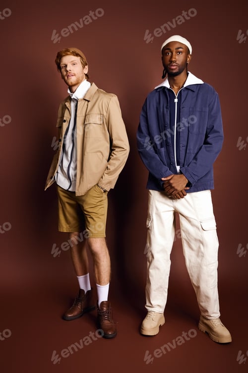 Preview: Dapper Duo: Multicultural Men in Stylish Pose