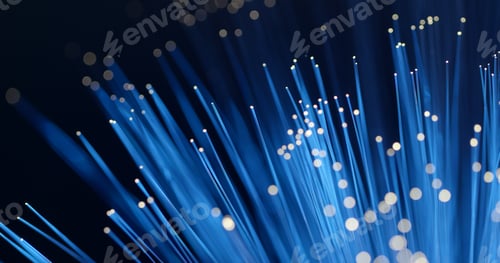 Preview: Optical fiber light over black background