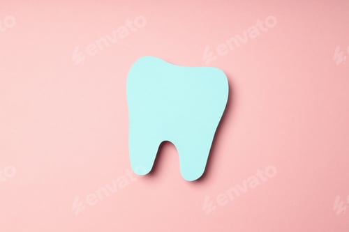 Preview: Concept of dental care or tooth care on pink background